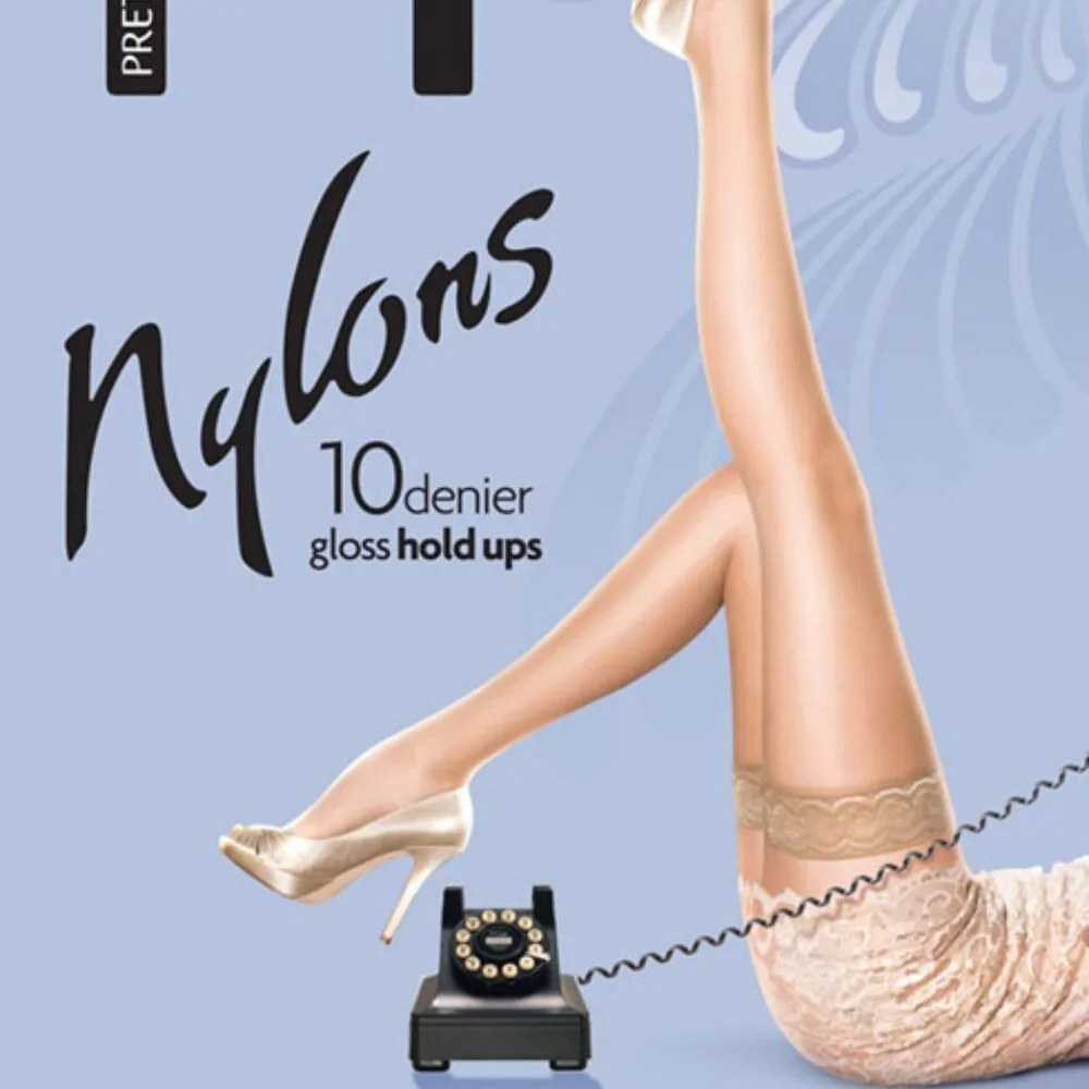 Pretty Polly Stockings 10 Denier Gloss Hold Ups in Sherry Small / Medium